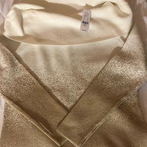 NY&Co gold and cream cowl neck sweater. Size M